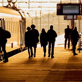 Silhouetten van treinreizigers van PixelPower