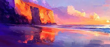 Kustlandschap bij zonsondergang - Pittoresk van Poster Art Shop