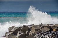 Fortes vagues sur l'île canarienne de La Palma