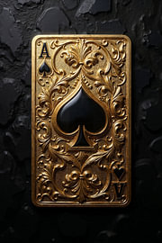 Fantasy Art Wandbild: THE GOLDEN ACE – Die wertvollste Spielkarte von INFERAURUM - Dark Fantasy Wall Art & Poster