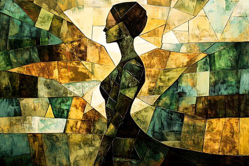 Abstracte geometrische vrouwensilhouet