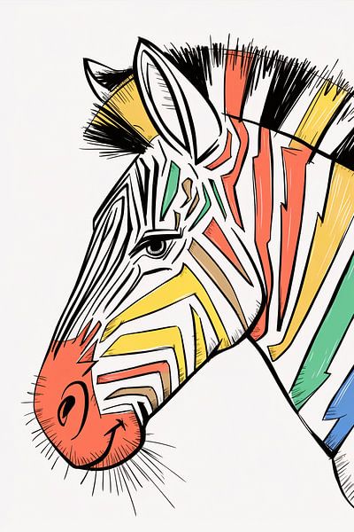 Kleurrijke abstracte zebra kunst van Imperial Art House