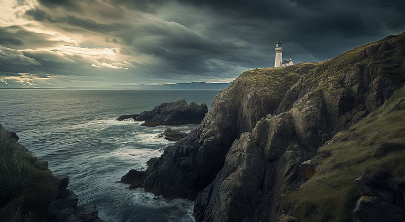 Zonsondergang aan zee van fernlichtsicht