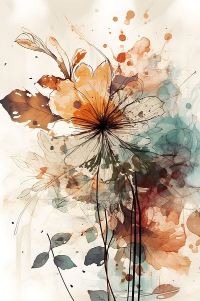 Abstracte bloemen van NJ Midnight Studio