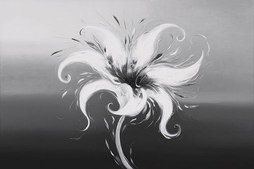 Fleur abstraite en noir et blanc