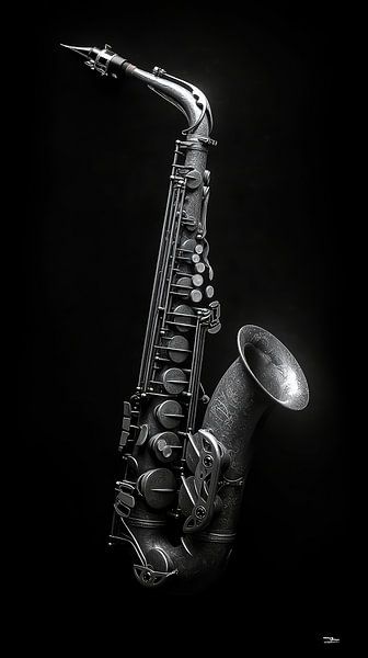 Musical instrument in black and white by Gelissen Artworks