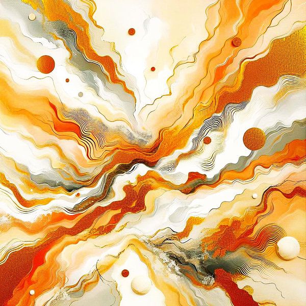 Abstrakt in Erdtönen und Gold.  ( 4 ) A. I. Kunst und digitale Kunst von Ineke de Rijk