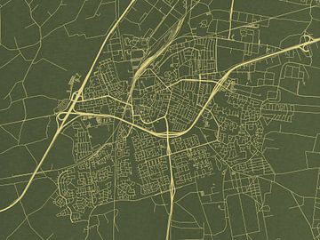 Carte de Roosendaal en or vert sur Map Art Studio