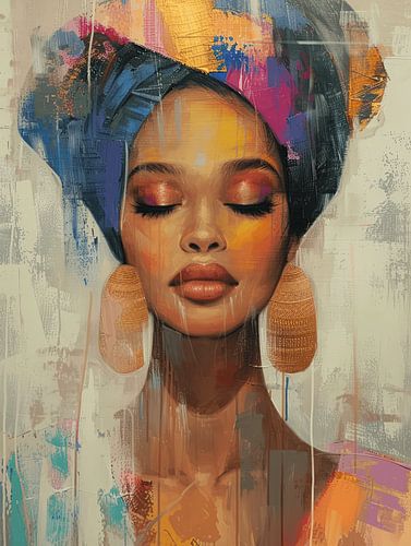 Kleurrijk modern portret