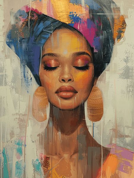 Colourful modern portrait by Carla Van Iersel