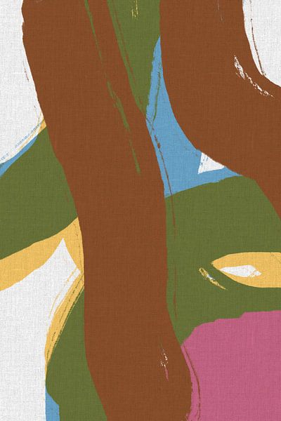 Colorful abstract lines on linen. by Dina Dankers