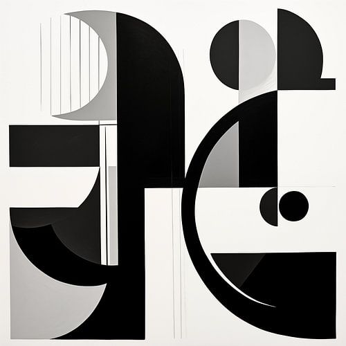 Moderne vormen abstract zwart-wit