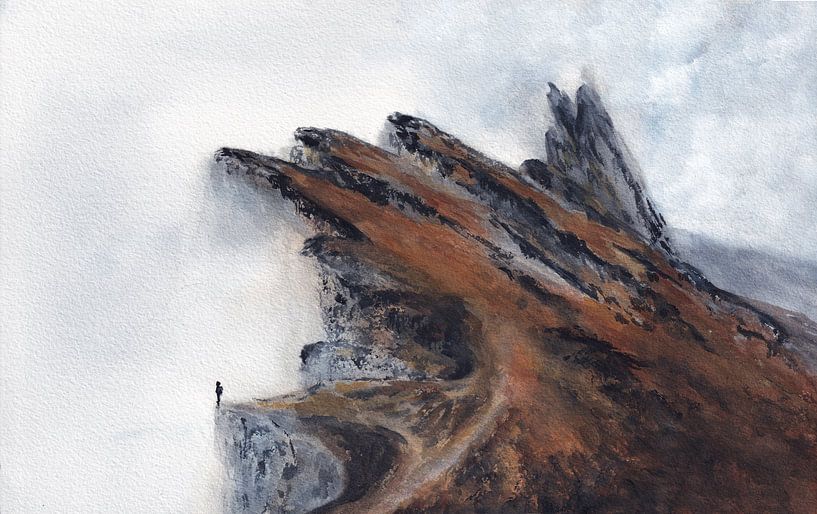 Misty ridgeline italian alps mountain range by Samantha Tang Studios