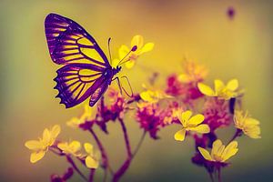 Schmetterling auf Blume Illustration