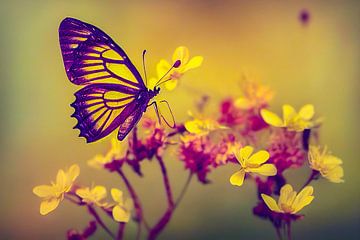 Schmetterling auf Blume Illustration von Animaflora PicsStock