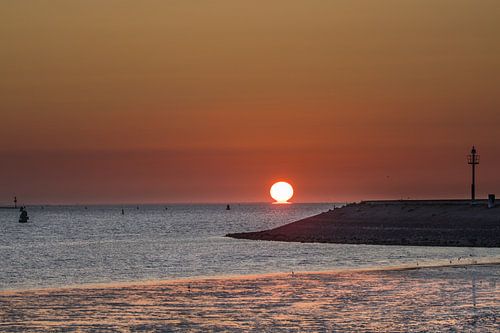 Zonsondergang bij Harlingen