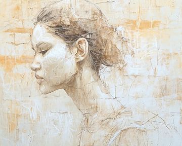 Modern Portrait | Silent Reflection by ARTEO Paintings