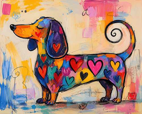 a dachshund madly in love