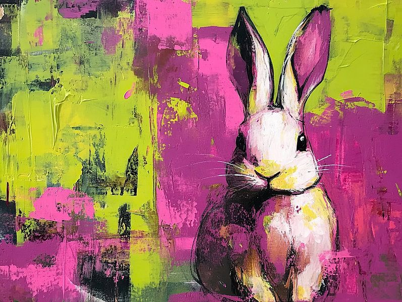 Summer Hare | Hare with Golden Smile by Abstract Painting
