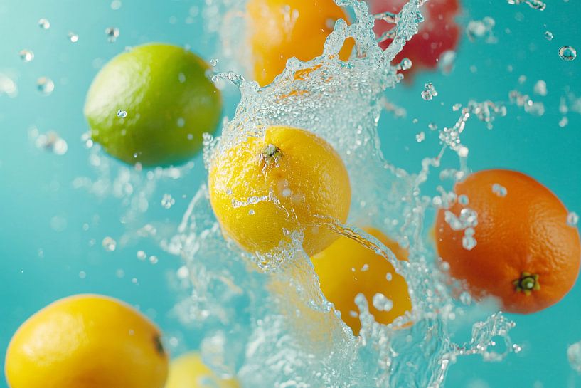 Citrus fruits in clear water by Imperial Art House