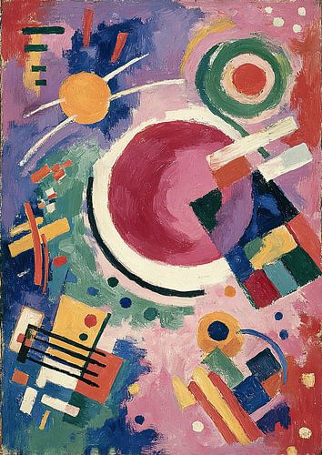 Geometrische abstractie: energie in rood en geel