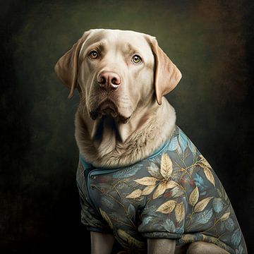 Labrador portrait by Vlindertuin Art
