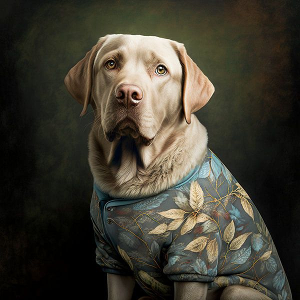 Labrador portrait by Vlindertuin-Art