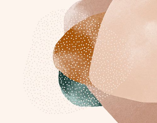 Modernes abstraktes Aquarell in Erdtönen