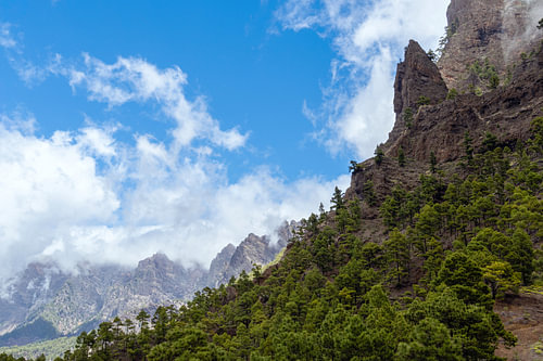 Panoramablick auf die Caldera de Taburiente von La Cumbrecita aus