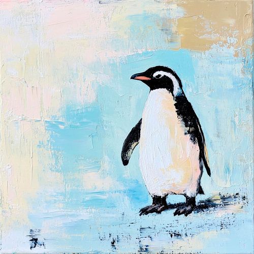 Elegante pinguïn in de sneeuw