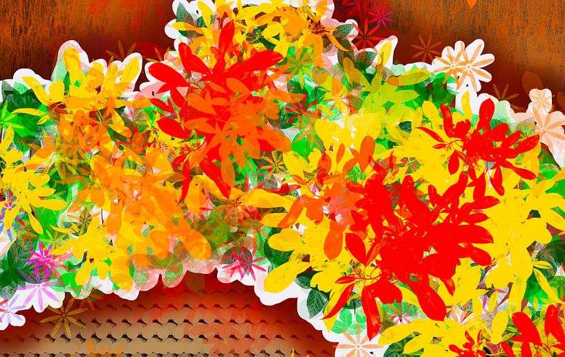 Blumenmotiv - Gelbe und rote Strohblumen von Patricia Piotrak
