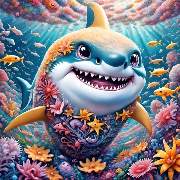 Cute little Shark (2) by Johannas Art Creations