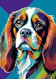 Épagneul Cavalier King Charles Style Pop Art