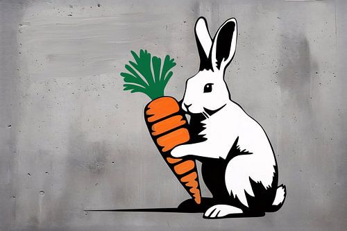 Konijn met wortel illustratie