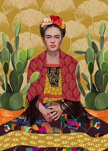 Mexicaine et cactus