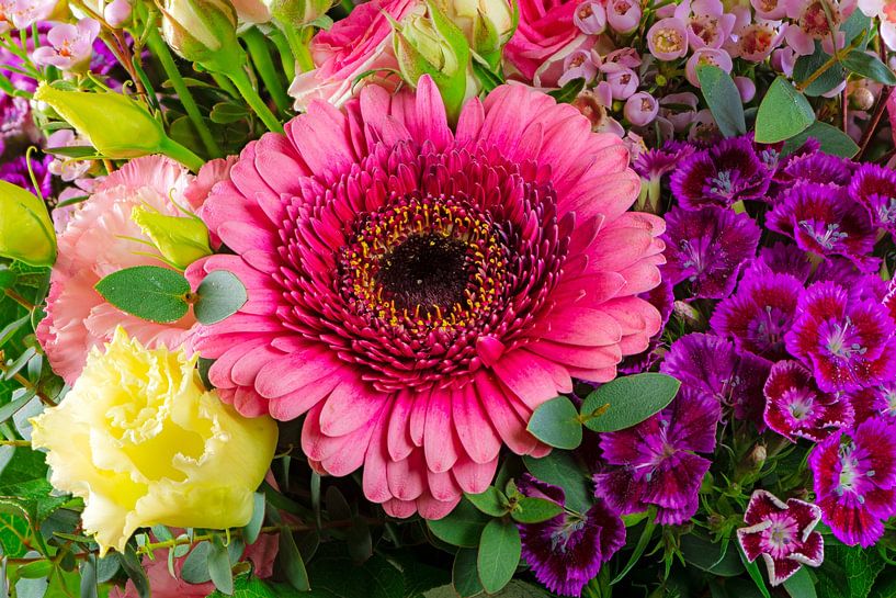 Colorful bouquet with gerbera blossom by ManfredFotos