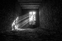 Schwarze und weiße Sonnenstrahlen urbex space