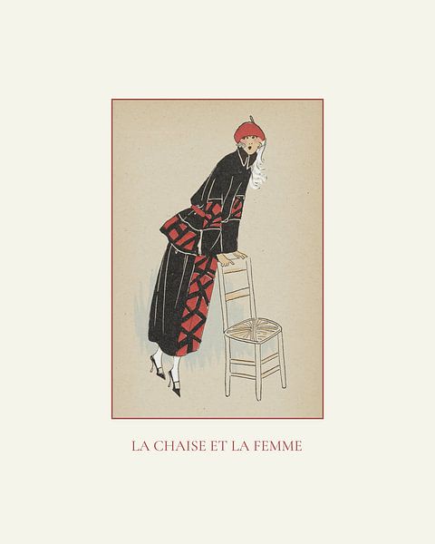 La chaise et la femme | Die posierende Frau | Historischer Vintage Art Deco Mode Druck | Retro Desig von NOONY