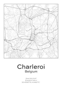 Stadskaart - België - Charleroi van Ramon van Bedaf