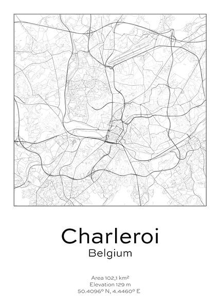 City map - Belgium - Charleroi by Ramon van Bedaf