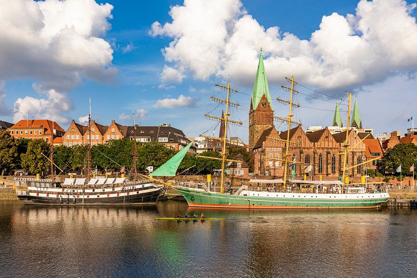 Martinianleger and Weser Promenade in Bremen by Werner Dieterich