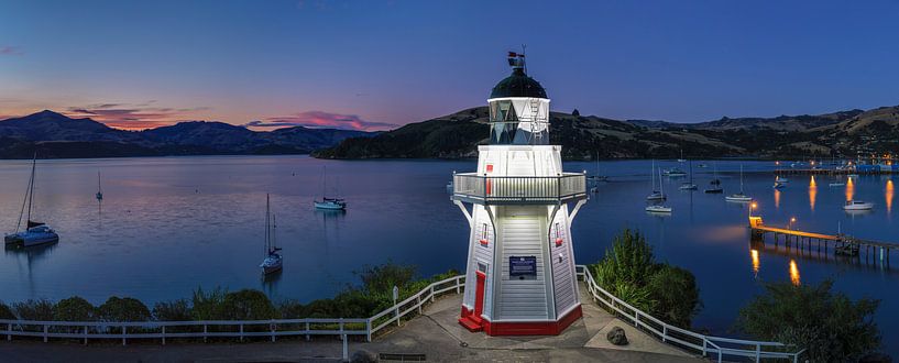 Leuchtturm in der Bucht von Akaroa, Neuseeland von Markus Lange