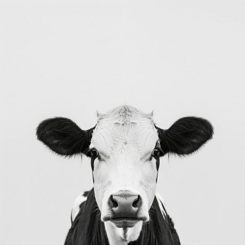 Cow in black and white