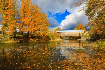 Hopkins Covered Bridge, Vermont van Henk Meijer Photography