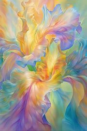 Abstract flower in pastel colours painting by Art & Soul Creations