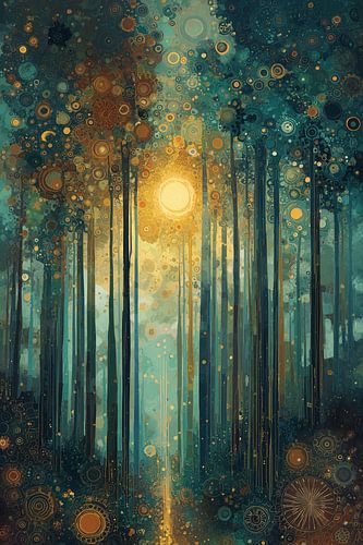 Paysage forestier dans le style de Klimt n° 4