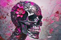 Schedel in roze van Uwe Merkel thumbnail