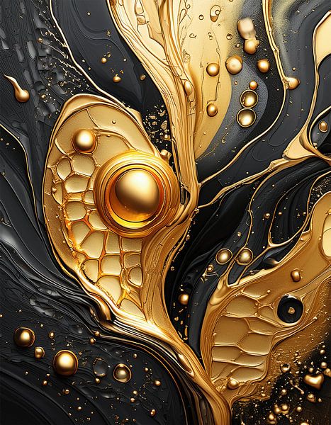 Gold und Schwarz mit Muster von Mustafa Kurnaz