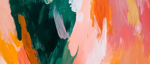 Kleurrijk abstract schilderij in detail