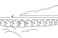 Strandhuisjes zwart wit van MishMash van Heukelom thumbnail